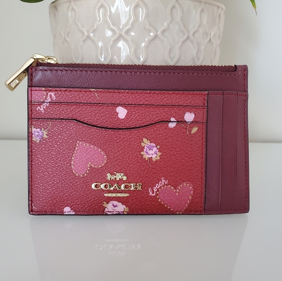 Coach Large Card Case with Prairie Heart Print